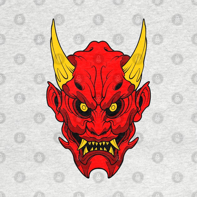 oni mask with gold horn by TOSSS LAB ILLUSTRATION